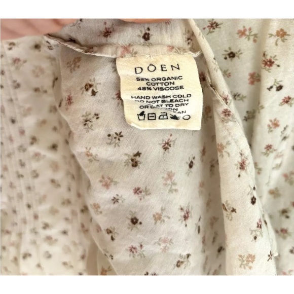 DOEN HARDY PINTUCK COTTON + VISCOSE FLORAL BLOUSE SIZE XXS - Picture 10 of 13